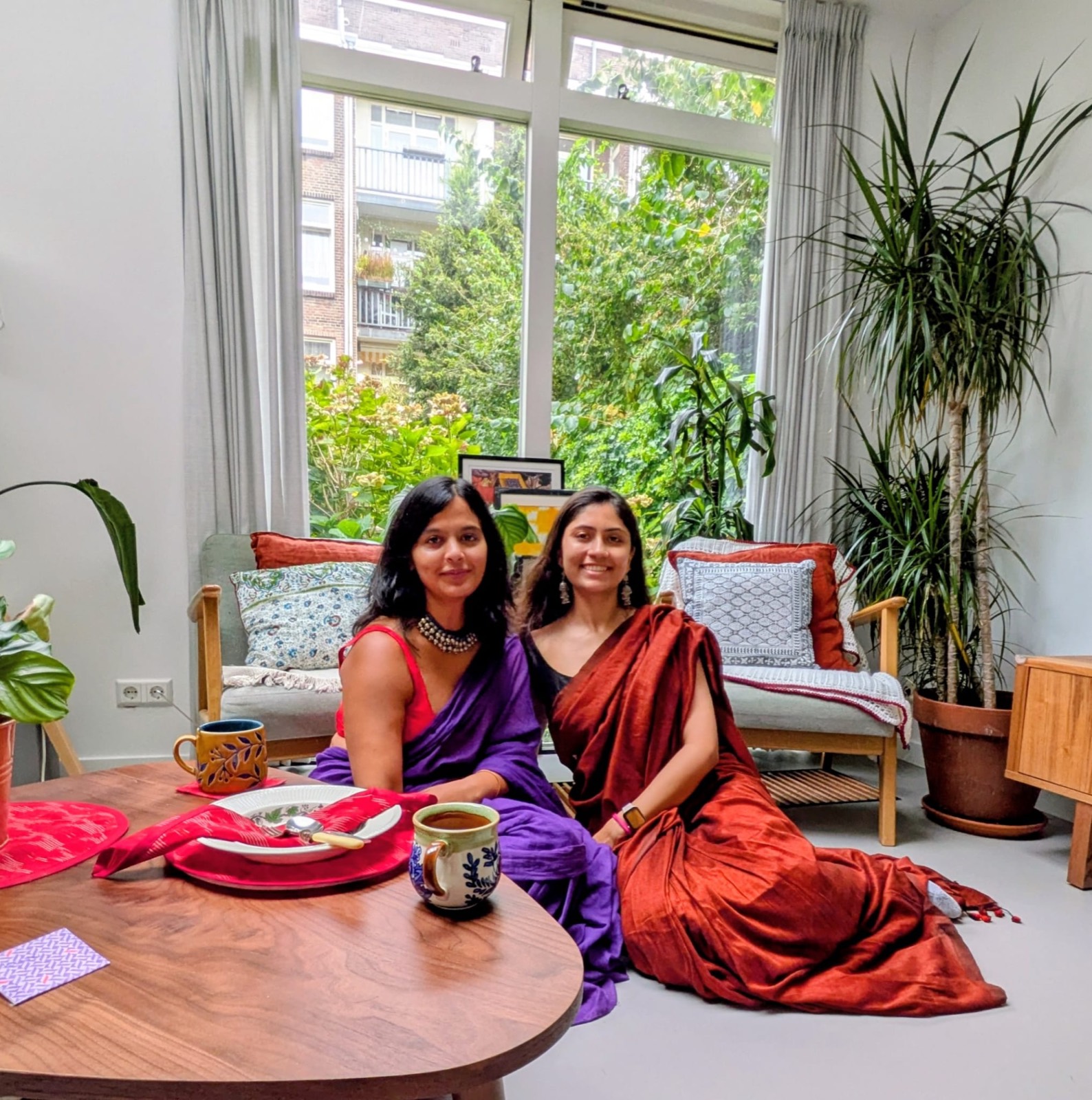 Dimple and Akkriti, founders of Ghar, at home